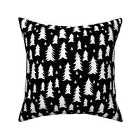 trees // black and white forest woodland tree home decor fir tree