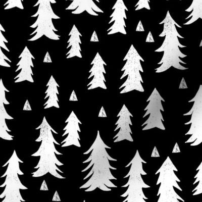 trees // black and white forest woodland tree home decor fir tree