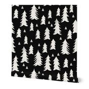 trees // black and white forest woodland tree home decor fir tree