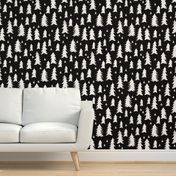 trees // black and white forest woodland tree home decor fir tree