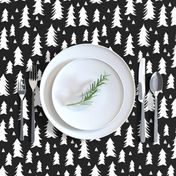 trees // black and white forest woodland tree home decor fir tree