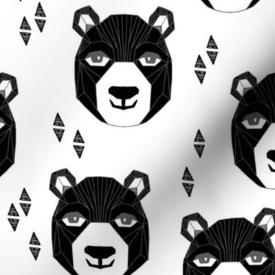 bear // happy bear face bear design bears fabric andrea lauren fabric