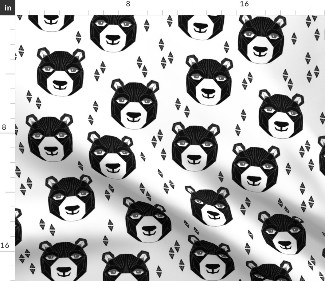 bear // happy bear face bear design bears fabric andrea lauren fabric