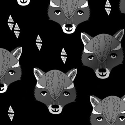 raccoon // sweet black and white mask kids nursery triangles animal print