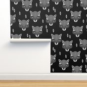 raccoon // sweet black and white mask kids nursery triangles animal print
