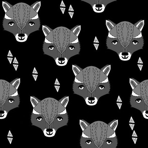 raccoon // sweet black and white mask kids nursery triangles animal print