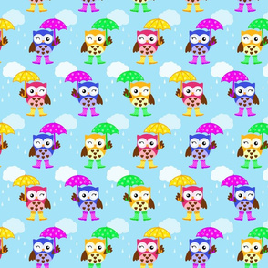 colorful owl umbrella