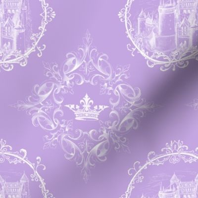 Fairy Tale Castle Crown Lavender and White