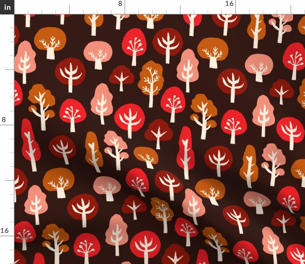 trees // linocut block print trees by andrea lauren fall autumn tree design andrea lauren linocut