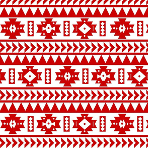 Red and White Aztec Tribal Print