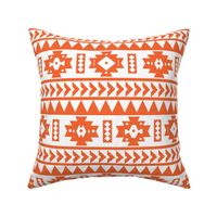 Clemson Orange and White Aztec Tribal Print