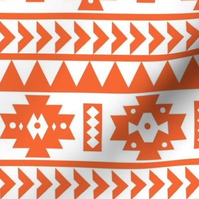 Clemson Orange and White Aztec Tribal Print