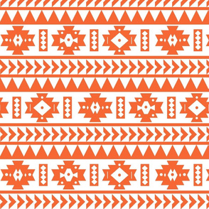 Clemson Orange and White Aztec Tribal Print