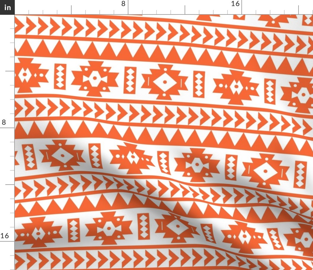 Clemson Orange and White Aztec Tribal Print