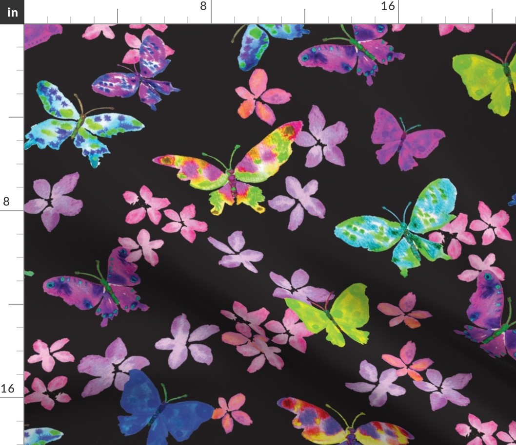 Saturated Watercolor Butterflies