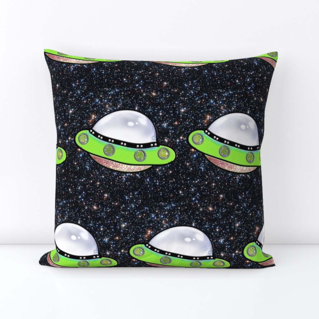 Green UFO Stuffie Pillow, Cut and Sew DIY Project