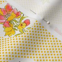 Vintage Floral Dot on Dot Yellow