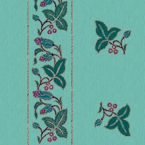 Natural Flowers Nomad STRIPE1 - MutedFeathers-Multi-SoftMinagreenPaper-textured