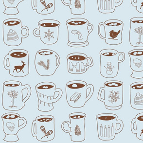 Winter Symbols on Cocoa Mugs