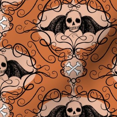 Winged Skulls-orange