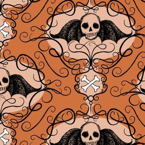 Winged Skulls-orange