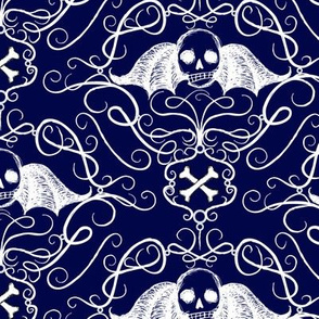 Winged Skulls-navy