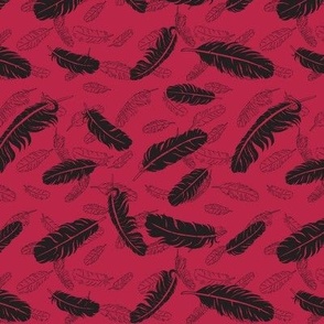 Feathers Falling in Viva Magenta