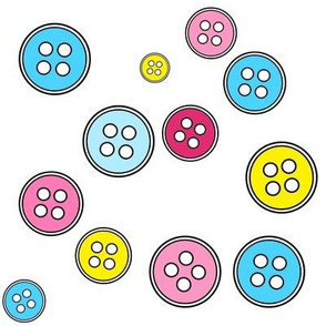 Buttons Fabric Turquoise