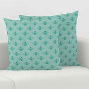 Baby Bee in Turquoise on Seafoam Rustic Linen