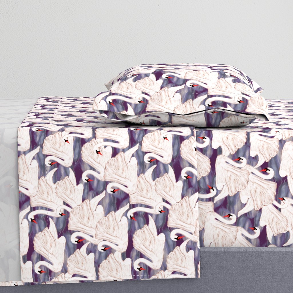 swans in violet