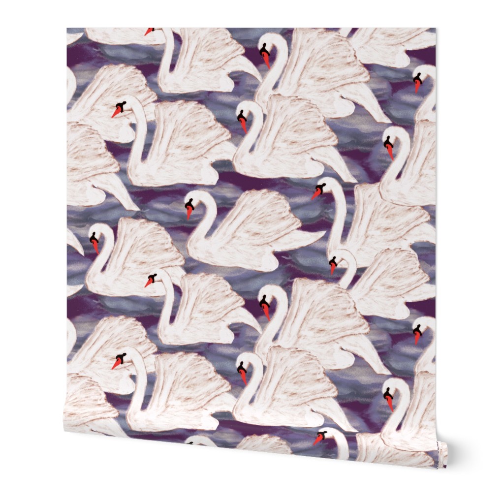 swans in violet