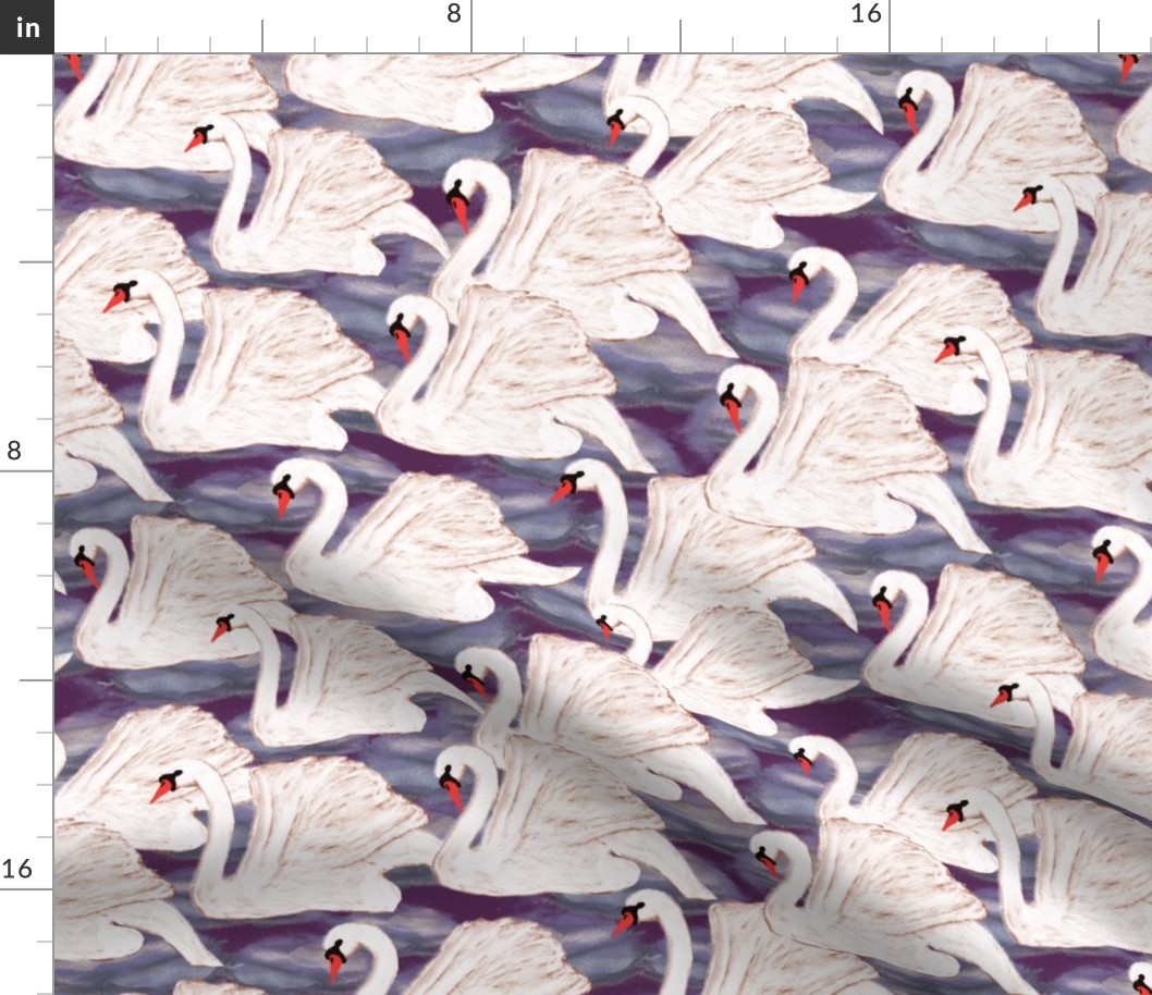 swans in violet