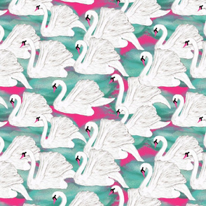 swans on pink