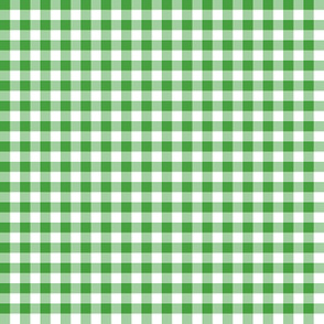 Christmascolors green and white gingham, 1/4" squares 
