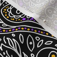 exotic paisley damask, halloween colors