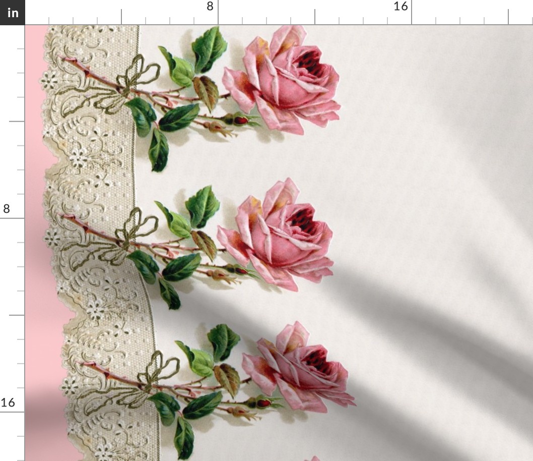 Georgiana  ~ Rose Swag Border Print ~ Dauphine ~ Double 