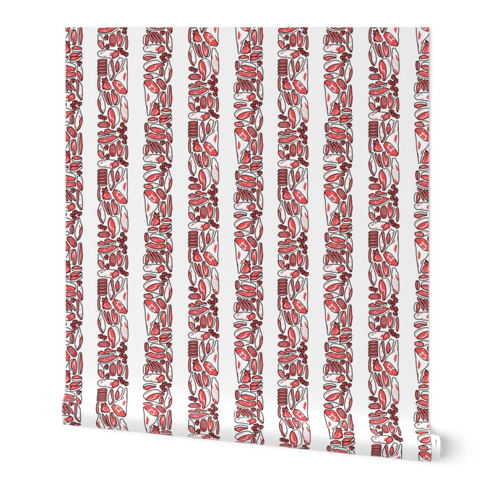 Meat Stripes on White back - large