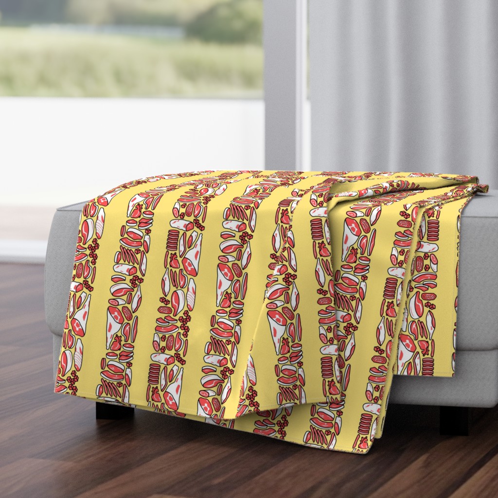 Meat Stripes on Yellow back - large