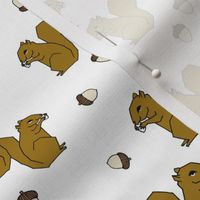 squirrels fabric // ochre brown kids golden fall autumn woodland acorn acorns