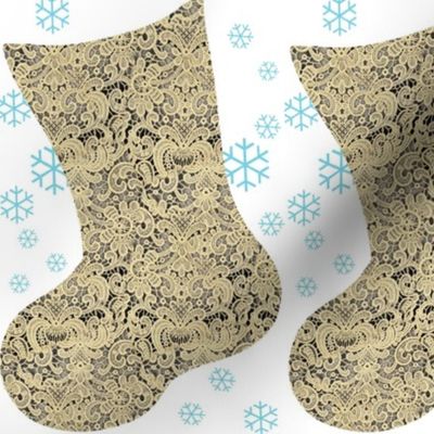 Vintage Lace Christmas Stocking DIY Cut and Sew Project