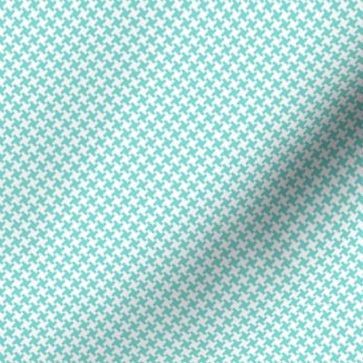 Houndstooth White&Aqua small