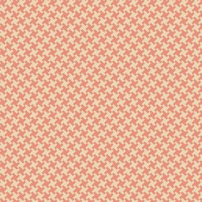 Houndstooth Coral&Cream small