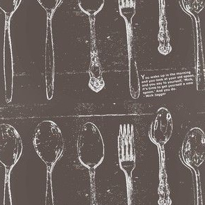Antique Spoons & Fork Gray