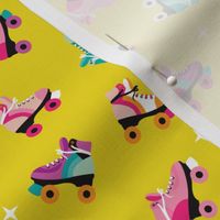 Fun colorful retro roller skates disco fun vivid illustration print