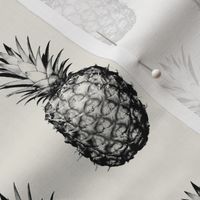 Pineapples Black and Cream Small
