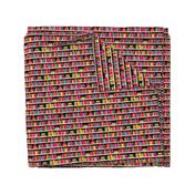 Girls ABC fox book shelf pattern back to school illustration