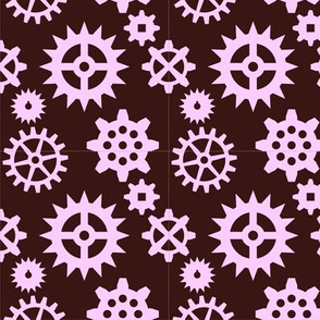 Gears Pink on Brown