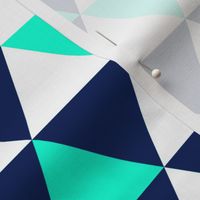 Triangles Navy Mint White