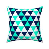 Triangles Navy Mint White