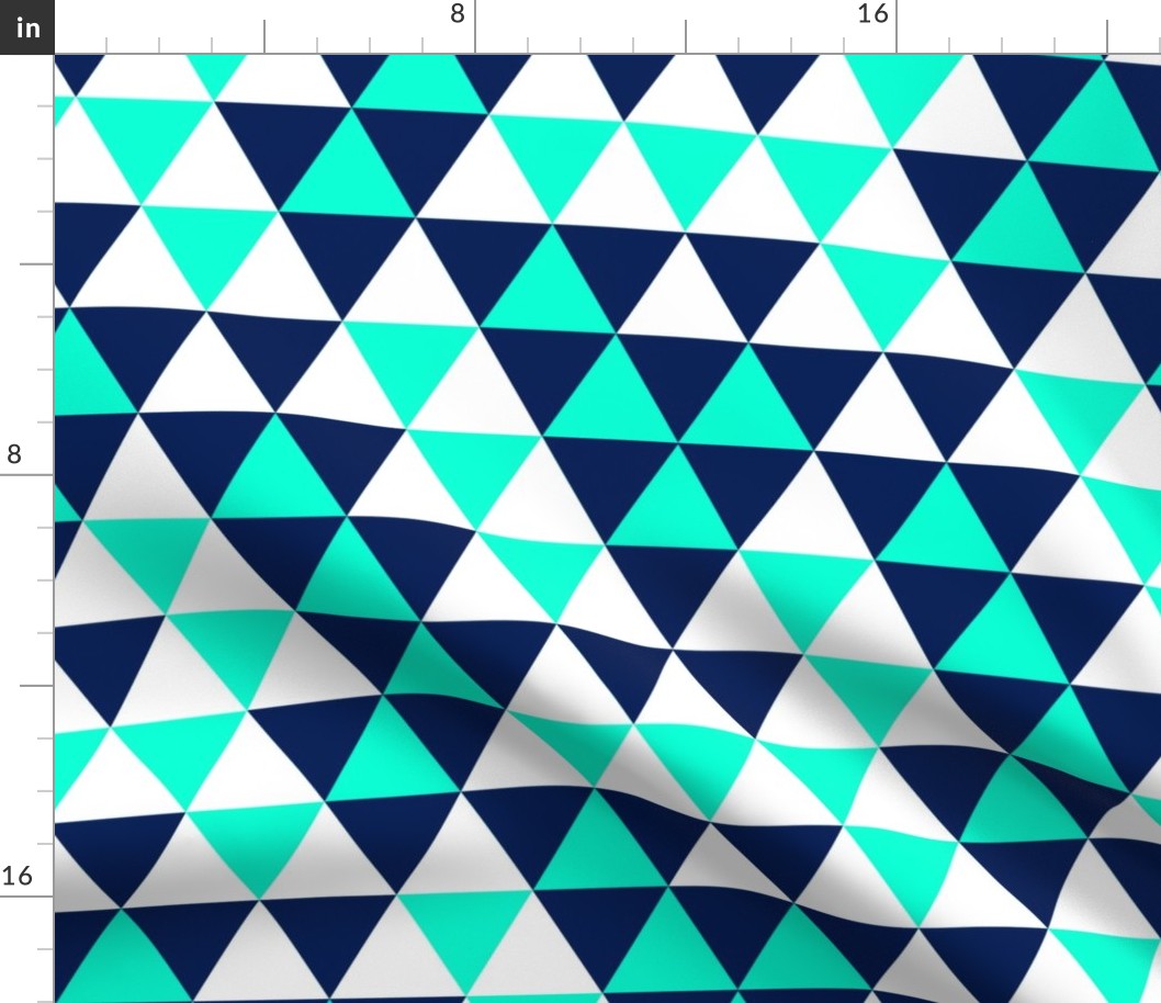 Triangles Navy Mint White